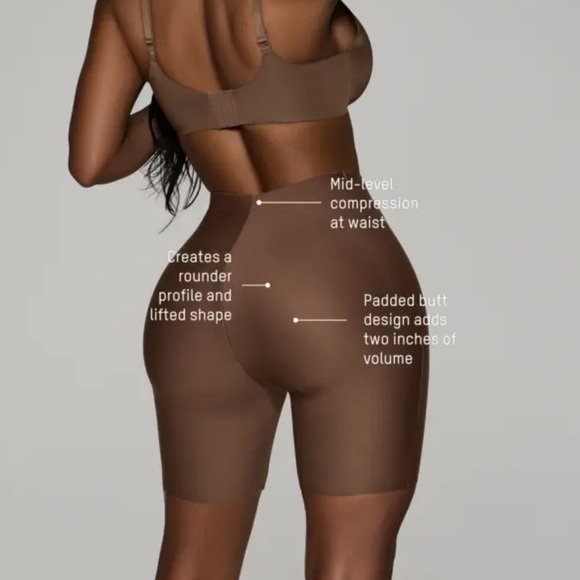 SKIMS BODY Butt Enhancing Padded Lifting Open Bust Mid Thigh Bodysuit NWT Jasper - Picture 5 of 5